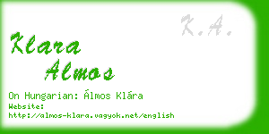 klara almos business card
