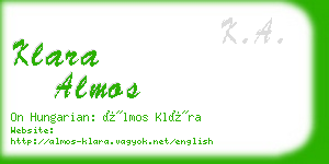 klara almos business card
